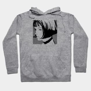 Linocut Pretty Girl Print Art Hoodie